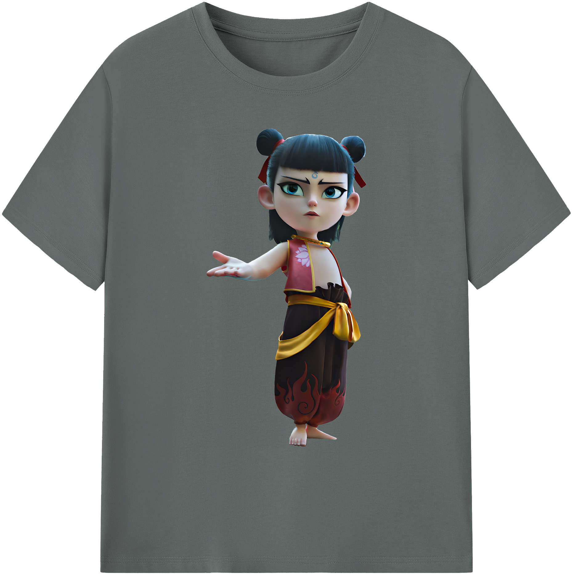 （画像用） Ne Zha 2 ナタ 魔童の大暴れ 綿100％ メンズ半袖Tシャツ｜肌触りやわらか＆通気性